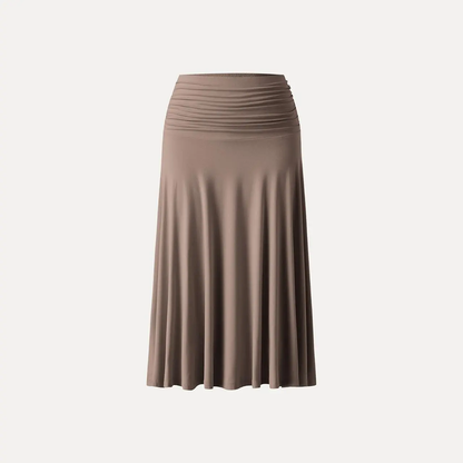 Flowy Ruched A-line Midi Skirt