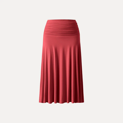 Flowy Ruched A-line Midi Skirt